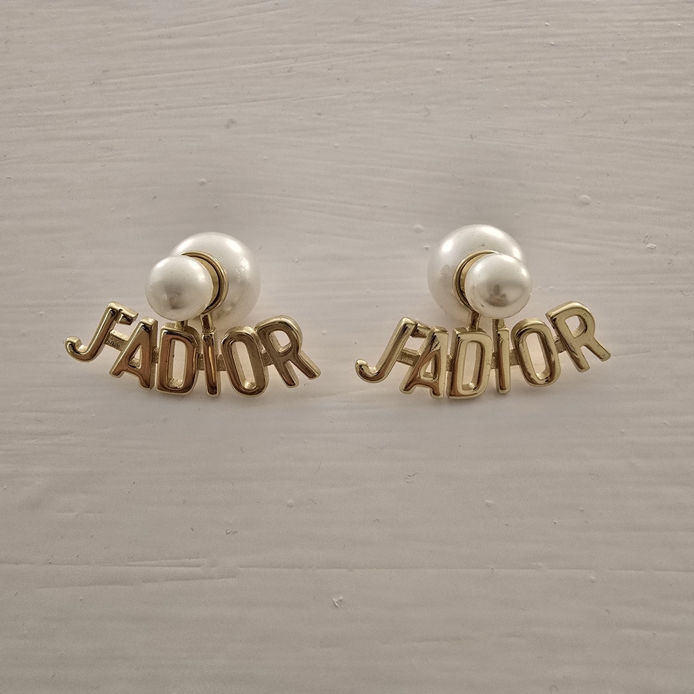 J'ADIOR Gold and Pearl Statement Earrings